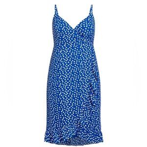 City Chic Wrap Dream Dress - cobalt spot